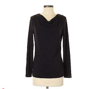 NWOT Talbots Long sleeve cowl neck blouse. Black. Size XS.